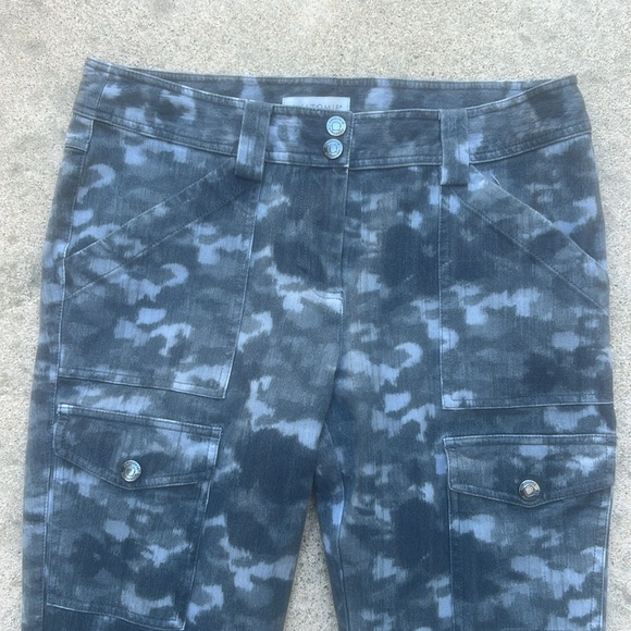 Anatomie Women's Karo Grey Camo Print Stretch Cargo Slim Fit Pants Size S - Picture 3 of 9